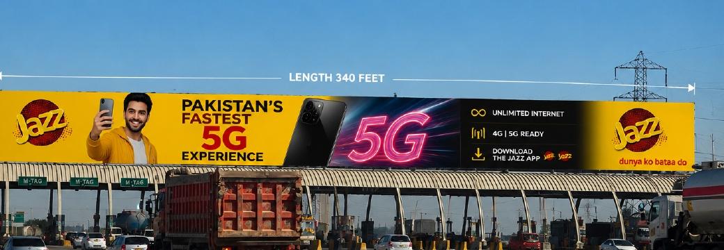 Karachi Toll Plaza Gantry (310 ft × 7 ft) on M-9 Motorway Pakistan